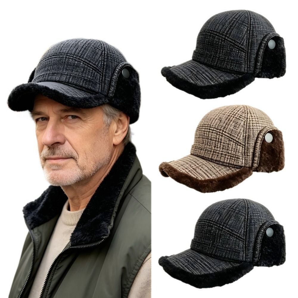 Trapper Hat Ear Flap - Casquette plate à cache-oreilles doublée de