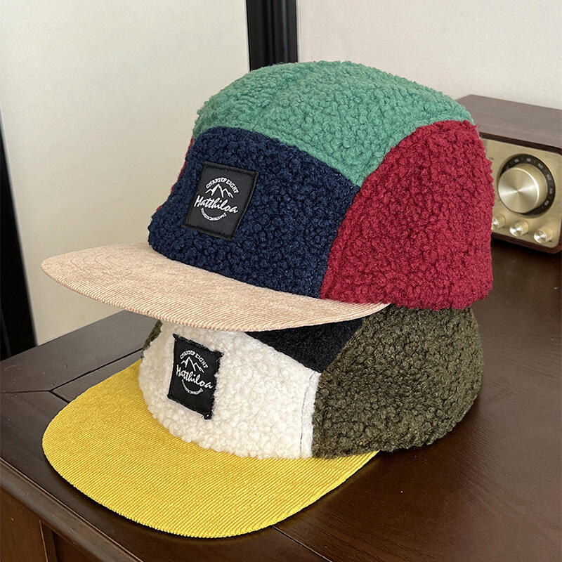 Corduroy Cap 5 Panel - Casquette rétro en polaire à 5