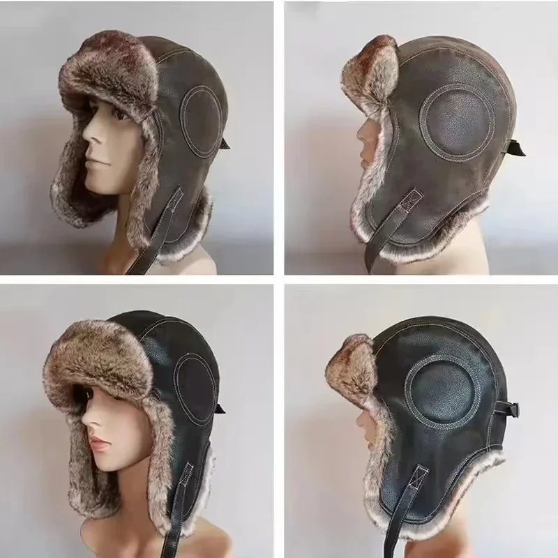 Casquette de neige en cuir ave - Trapper Hat Ear Flap avis et prix